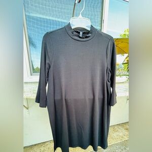 Eileen Fisher Elegant Black Tunic with Elbow sleeves and high slits